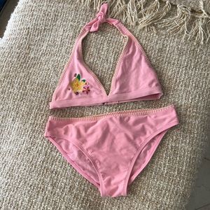- - Big girl swimsuit, adorable pink, flowers on top, size 14/16